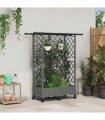 vidaXL Raised Bed with Trellis and Roof Light Grey 124 x 40 x 127 cm