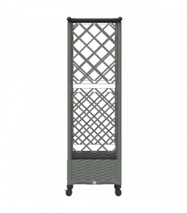 vidaXL Raised Bed with Trellis and Roof Light Grey 124 x 40 x 127 cm