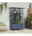 vidaXL Raised Bed with Trellis and Roof Grey 124 x 40 x 142 cm PP