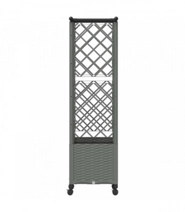 vidaXL Raised Bed with Trellis and Roof Light Grey 124 x 40 x 142 cm