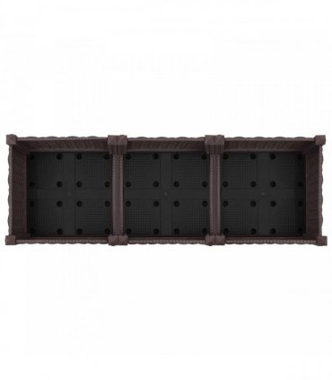 vidaXL Garden Planter with Wheels Brown 120 x 40 x 29 cm PP