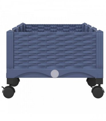 vidaXL Garden Planter with Wheels Blue Grey 120 x 40 x 29 cm PP