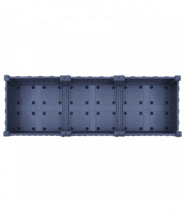 vidaXL Garden Planter with Wheels Blue Grey 120 x 40 x 29 cm PP