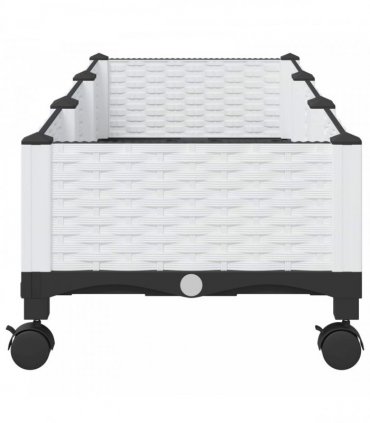 vidaXL Garden Planter with Wheels White 120 x 40 x 29 cm PP