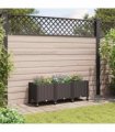 vidaXL Garden Planter with Wheels Brown 120 x 40 x 44 cm PP
