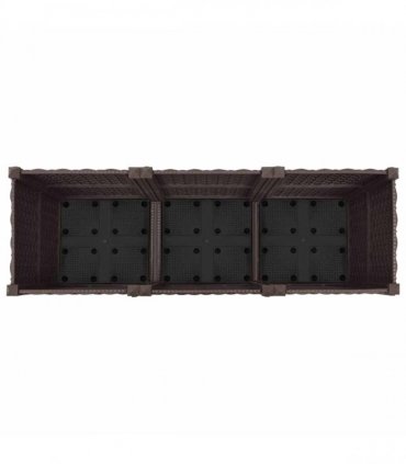 vidaXL Garden Planter with Wheels Brown 120 x 40 x 44 cm PP