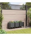 vidaXL Garden Planter with Wheels Black 120 x 40 x 44 cm PP