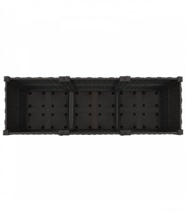 vidaXL Garden Planter with Wheels Black 120 x 40 x 44 cm PP