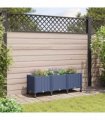 vidaXL Garden Planter with Wheels Blue Grey 120 x 40 x 44 cm PP