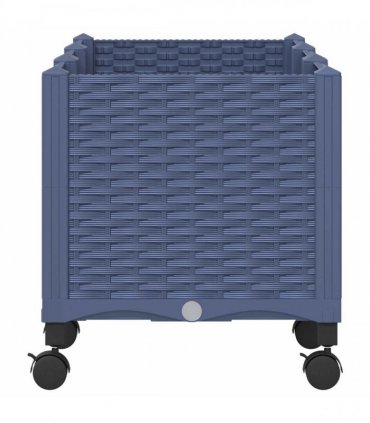 vidaXL Garden Planter with Wheels Blue Grey 120 x 40 x 44 cm PP