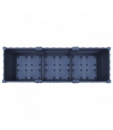 vidaXL Garden Planter with Wheels Blue Grey 120 x 40 x 44 cm PP