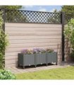 vidaXL Garden Planter with Wheels Light Grey 120 x 40 x 44 cm PP