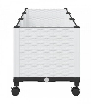 vidaXL Garden Planter with Wheels White 120 x 40 x 44 cm PP