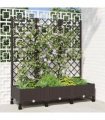 vidaXL Garden Planter with Trellis&Wheels Brown 120 x 40 x 131.5 cm PP
