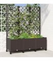 vidaXL Garden Planter with Trellis&Wheels Brown 120 x 40 x 146 cm PP