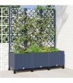 vidaXL Garden Planter with Trellis&Wheels Blue Grey 120 x 40 x 146 cm