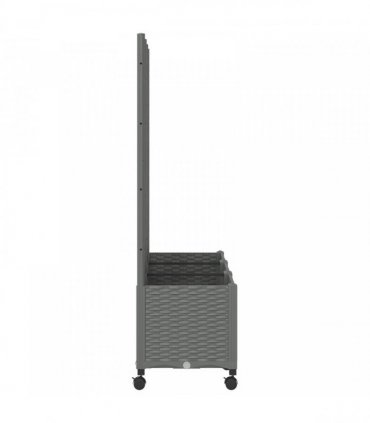 vidaXL Garden Planter with Trellis&Wheels Light Grey 120 x 40 x 146 cm