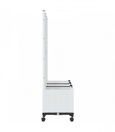 vidaXL Garden Planter with Trellis&Wheels White 120 x 40 x 146 cm PP