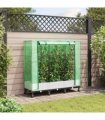 vidaXL Garden Planter with Greenhouse Cover&Wheels 3 pcs White PP