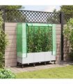 vidaXL Garden Planter with Greenhouse Cover&Wheels 3 pcs White PP