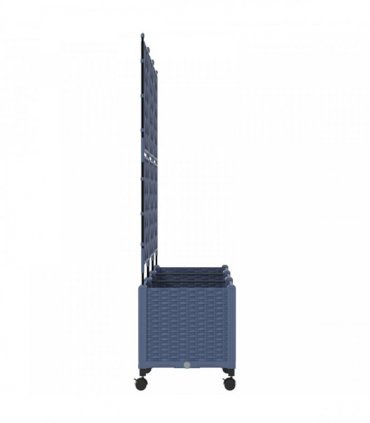 vidaXL Garden Planter with Trellis&Wheels 3 pcs Grey 120 x 40 x 149 cm
