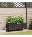 vidaXL Garden Planter with Irrigation&Wheels 3 pcs Brown PP