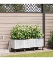 vidaXL Garden Planter with Irrigation&Wheels 3 pcs White PP