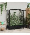 vidaXL Raised Bed with Trellis and Roof Black 169 x 40 x 129 cm PP