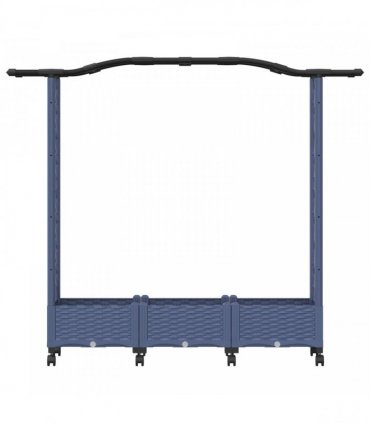 vidaXL Raised Bed with Trellis and Roof Grey 169 x 40 x 129 cm PP