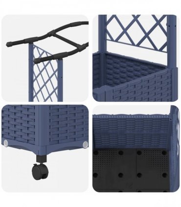 vidaXL Raised Bed with Trellis and Roof Grey 169 x 40 x 129 cm PP