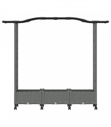 vidaXL Raised Bed with Trellis and Roof Light Grey 169 x 40 x 129 cm
