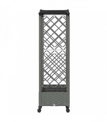 vidaXL Raised Bed with Trellis and Roof Light Grey 169 x 40 x 129 cm
