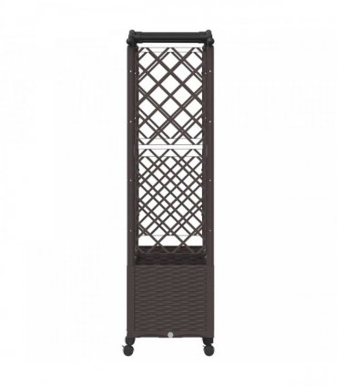 vidaXL Raised Bed with Trellis and Roof Brown 164 x 40 x 144 cm PP
