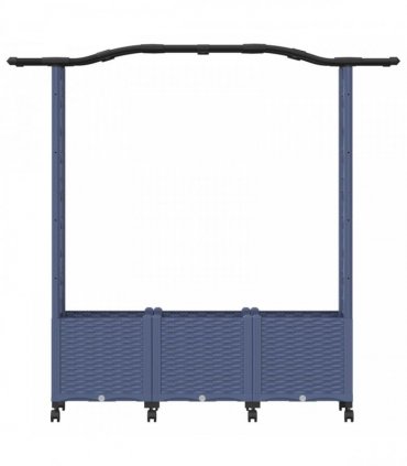 vidaXL Raised Bed with Trellis and Roof Grey 164 x 40 x 144 cm PP