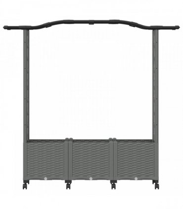 vidaXL Raised Bed with Trellis and Roof Light Grey 164 x 40 x 144 cm