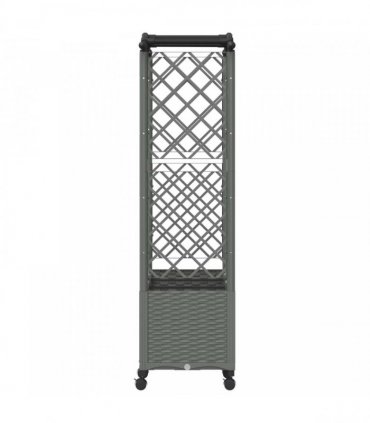 vidaXL Raised Bed with Trellis and Roof Light Grey 164 x 40 x 144 cm