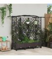 vidaXL Raised Bed with Trellis and Roof Brown 163 x 40 x 129 cm PP