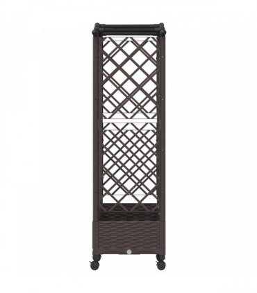 vidaXL Raised Bed with Trellis and Roof Brown 163 x 40 x 129 cm PP