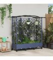 vidaXL Raised Bed with Trellis and Roof Grey 163 x 40 x 129 cm PP