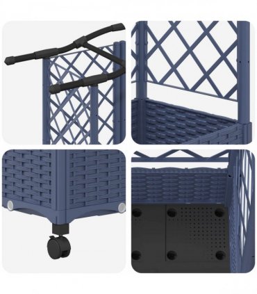 vidaXL Raised Bed with Trellis and Roof Grey 163 x 40 x 129 cm PP