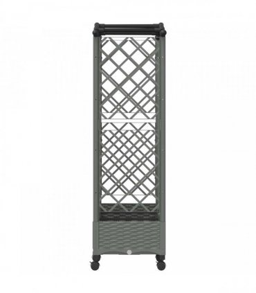vidaXL Raised Bed with Trellis and Roof Light Grey 163 x 40 x 129 cm