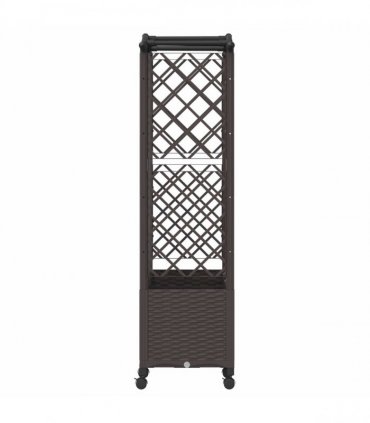 vidaXL Raised Bed with Trellis and Roof Brown 163 x 40 x 144 cm PP