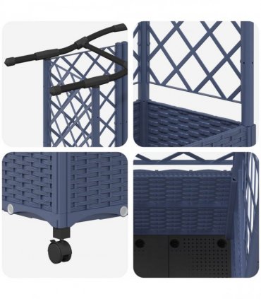 vidaXL Raised Bed with Trellis and Roof Grey 163 x 40 x 144 cm PP