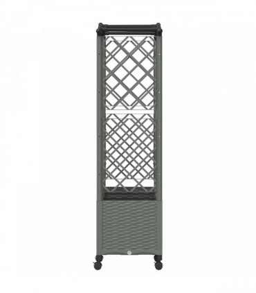 vidaXL Raised Bed with Trellis and Roof Light Grey 163 x 40 x 144 cm