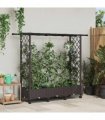vidaXL Raised Bed with Trellis and Roof Brown 164 x 40 x 127 cm PP