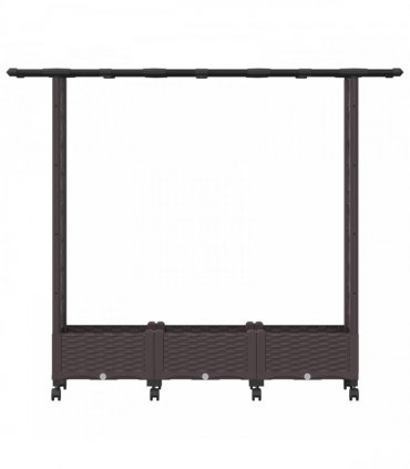 vidaXL Raised Bed with Trellis and Roof Brown 164 x 40 x 127 cm PP
