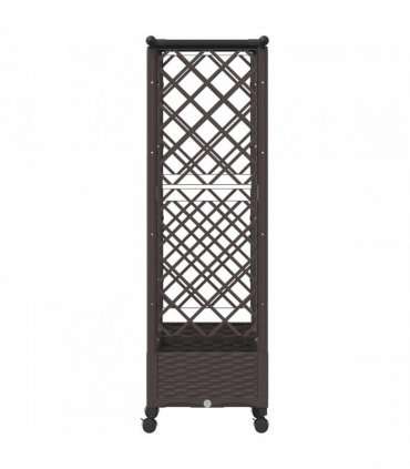 vidaXL Raised Bed with Trellis and Roof Brown 164 x 40 x 127 cm PP