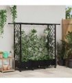 vidaXL Raised Bed with Trellis and Roof Black 164 x 40 x 127 cm PP