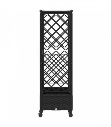 vidaXL Raised Bed with Trellis and Roof Black 164 x 40 x 127 cm PP
