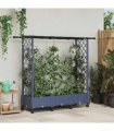 vidaXL Raised Bed with Trellis and Roof Grey 164 x 40 x 127 cm PP
